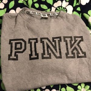 Pink gray sweater